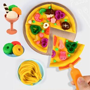 Play Dough for Kids, Dear Deer 34 Pcs Kids Ice Cream Maker Playdough Sets Ice Cream Maker Machine Play Dough Tools with 12 Clay Dough, 3 4 6 8 Years Old Boys and Girls Dough Birthday Gift