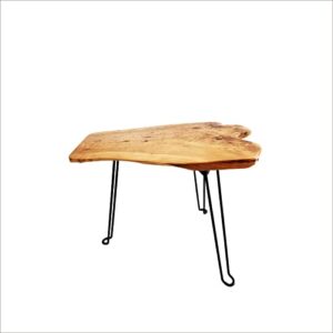 [pj collection] live edge foldable table, natural fir root table top, foldable table legs, lightweight table, no tool assembly,