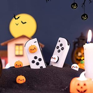GeekShare Cute Silicone Halloween Joycon Thumb Grip Caps, Joystick Cover Compatible with Nintendo Switch/OLED/Switch Lite,4PCS - Pumpkin Ghost
