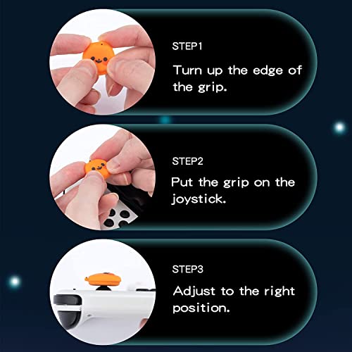 GeekShare Cute Silicone Halloween Joycon Thumb Grip Caps, Joystick Cover Compatible with Nintendo Switch/OLED/Switch Lite,4PCS - Pumpkin Ghost