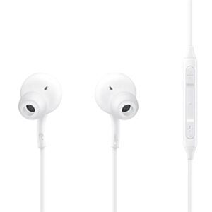 2022 Wired Earbud Stereo Headset for Samsung Galaxy S22 Ultra S21 Ultra Galaxy S20 Ultra 5G, Note 10, Note 10+ - Designed by AKG - C-Connector with Microphone and Volume Remote - White