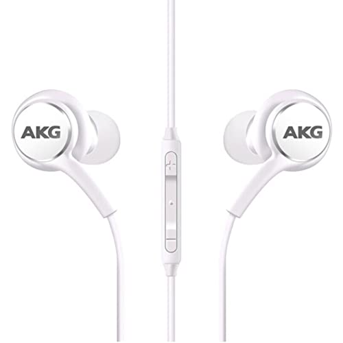 2022 Wired Earbud Stereo Headset for Samsung Galaxy S22 Ultra S21 Ultra Galaxy S20 Ultra 5G, Note 10, Note 10+ - Designed by AKG - C-Connector with Microphone and Volume Remote - White