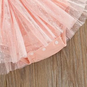 Mubineo Infant Baby Baby Girl Lace Romper Tutu Dress Princess Overall Dress Sundress (Pink, 12-18 Months)