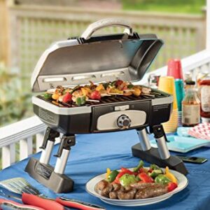 Cuisinart Grill Bundle - Petit Portable Propane Gourmet Tabletop Gas Grill (Stainless Steel) & Tabletop Grill Tote Cover