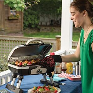 Cuisinart Grill Bundle - Petit Portable Propane Gourmet Tabletop Gas Grill (Stainless Steel) & Tabletop Grill Tote Cover