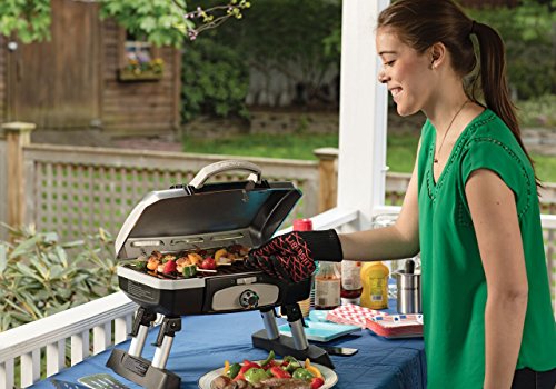 Cuisinart Grill Bundle - Petit Portable Propane Gourmet Tabletop Gas Grill (Stainless Steel) & Tabletop Grill Tote Cover