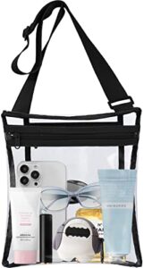 bagail clear bag stadium approved cross-body shoulder messenger bag clear purse with adjustable strap