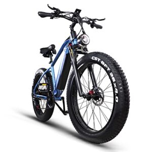 tifgalop Adult Electric Bike, 1000W Motor, Speed max 33 MPH, 48V 18Ah Removable Lithium Battery, 26'' Fat tire Electric Bike Snow Beach Electric Bike 7 Speed