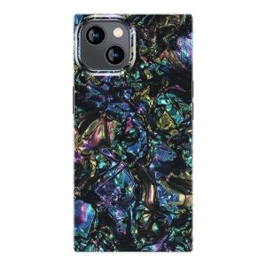 cocomii square case compatible with iphone 13 mini - slim, glossy, opalescent pearl, iridescent glitter, easy to hold, anti-scratch, shockproof (abalone)