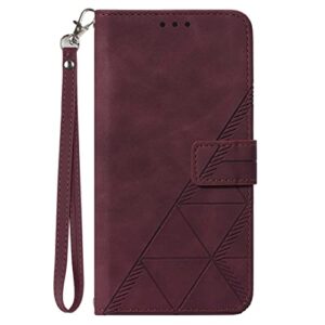 flip case cover wallet case compatible with infinix hot 10 lite-smart 5-x657,premium pu leather adjustable cross-body strap with card holder flip protective cover [kickstand feature] [wrist strap] pho