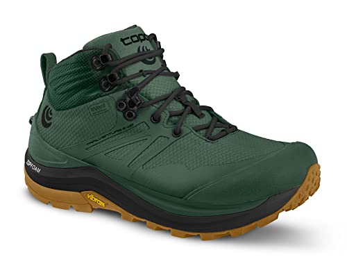 Topo Athletic Men's Trailventure 2 WP Comfortable Waterproof 6MM Drop Trail Running Boots, Athletic Shoes for Trail Running, Dark Green/Clay, Size 10.5