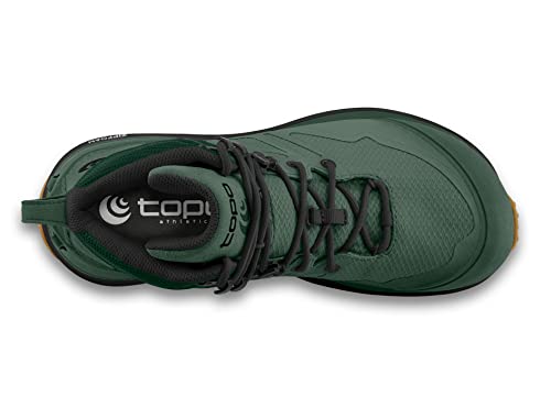 Topo Athletic Men's Trailventure 2 WP Comfortable Waterproof 6MM Drop Trail Running Boots, Athletic Shoes for Trail Running, Dark Green/Clay, Size 10.5