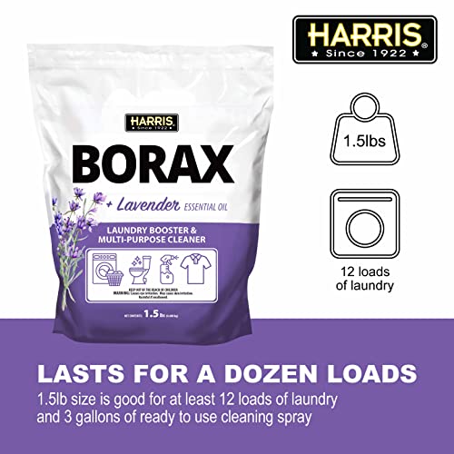 Harris Borax Laundry Booster and Multipurpose Cleaner, 1.5lb (Lavender)