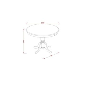 East West Furniture Dining Table, 36x36 Inch, AMT-ANB-TP