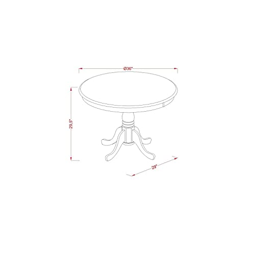 East West Furniture Dining Table, 36x36 Inch, AMT-ANB-TP