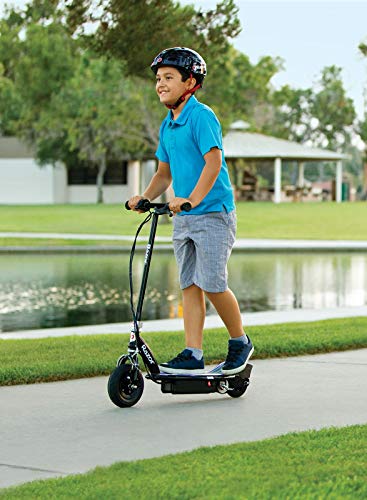 Razor E100 Electric Scooter for Kids Ages 8+ - 8" & Power Core E90 Glow Electric Scooter for Kids Ages 8+ - 90w Hub Motor, LED Light-Up Deck, Up to 10 mph and 60 min Ride Time