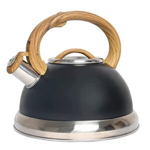 starbbq 3.2 quart whistling tea kettle for stove top, stainless steel teapot for stove top with handle and one-touch open and close button