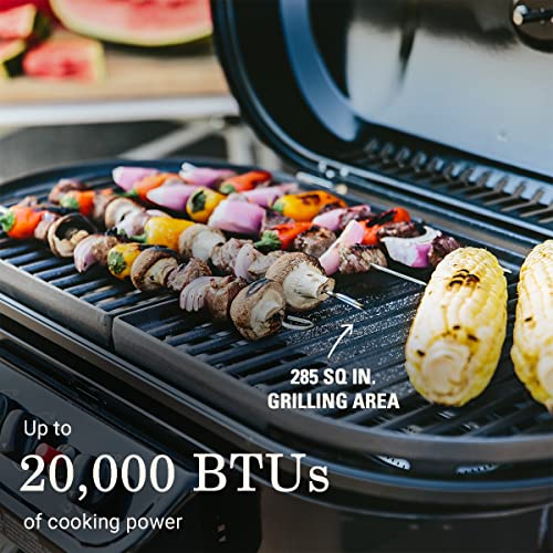 Coleman Gas Grill | Portable Propane Grill | RoadTrip 285 Standup Grill, Red & High-Pressure Propane Hose and Adapter