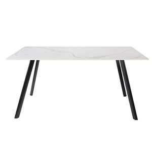 62.9" modern white dining table sintered stone rectangula small table (1 table)