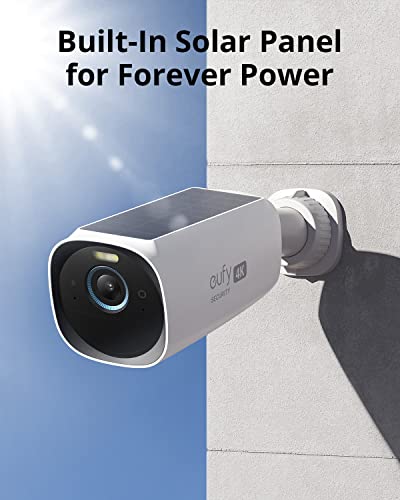 eufy Security eufyCam 3 3-Cam Kit, Security Camera Outdoor Wireless, 4K Camera with Integrated Solar Panel, Forever Power, Face Recognition AI, Expandable local storage up to 16TB, Spotlight, No Month