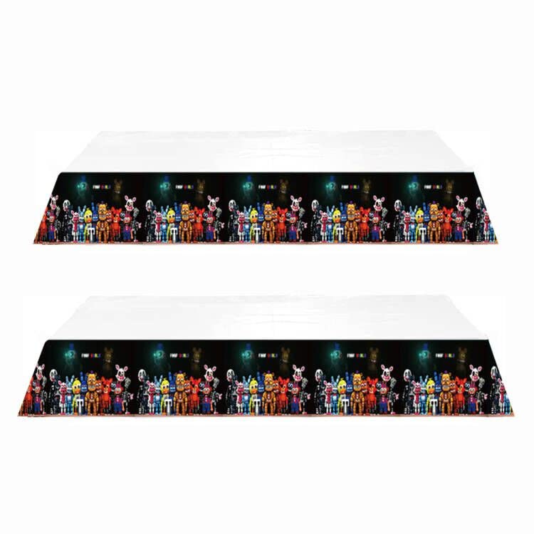 2 Pack Tablecloth for Birthday Party Supplies, Five Nights at Freddy Tablecover for FNAF Party