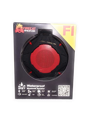 FIRECAT F1 Bluetooth Shower/Outdoor Speaker, Portable, Hands Free Talk, IP67 Waterproof Speaker, Floating, True Wireless Stereo, Beach, Use for; Shower, Pool and Beach Fun, Boating, Hiking, Camping.