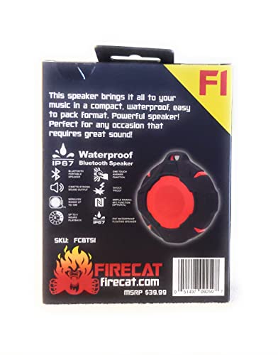 FIRECAT F1 Bluetooth Shower/Outdoor Speaker, Portable, Hands Free Talk, IP67 Waterproof Speaker, Floating, True Wireless Stereo, Beach, Use for; Shower, Pool and Beach Fun, Boating, Hiking, Camping.