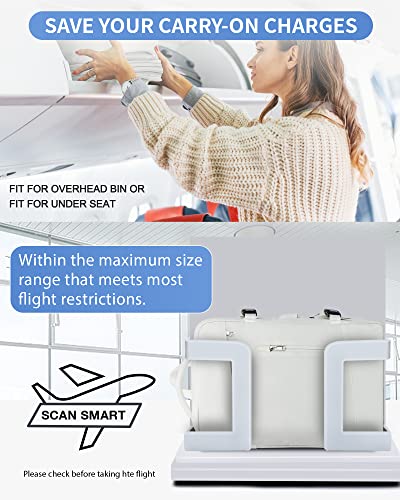 Large Travel Backpack for Women,Carry On Backpack,Expandable Airline Airplane Approved Weekender Backpack,Hiking Backpack,Laptop Backpack with USB Charging Port,Waterproof 40L Backpack Bag, White