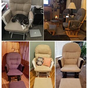 Nursery Glider & Ottoman Sets, Reclining Swivel Glider Rocker with Ottoman, Nursery Rocking Breastfeeding Maternity Chair for Baby Room, Recliner Glider with Ottoman, Padded Arms - Espresso, Dark Gray