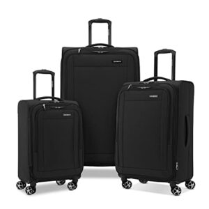 samsonite saire lte softside expandable luggage with spinners | black | 3pc  (co/med/lg)