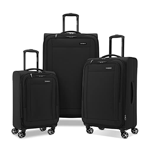 Samsonite Saire LTE Softside Expandable Luggage with Spinners | Black | 3PC  (CO/MED/LG)