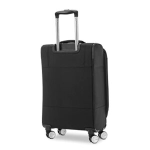 American Tourister Whim Softside Expandable Luggage with Spinners, Black, 2PC SET (Carry-on/Medium)