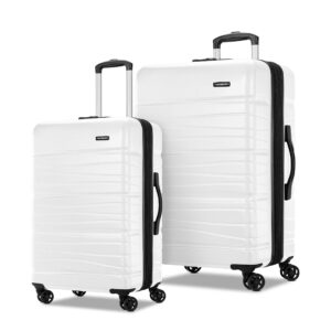 samsonite evolve se hardside expandable luggage with spinners | snow white | 2pc set (carry-on/large)