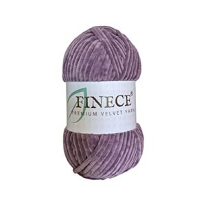 finece soft velvet yarn chenille yarn for crocheting baby blanket yarn for knitting 100 gr (132 yds) fancy yarn for crochet weaving craft amigurumi yarn (1 skein, 2180 - purple)