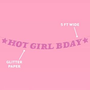 xo, Fetti Hot Girl Bday Glitter Banner - Purple, 5 Ft. | Birthday Party Decorations, Photo Backdrop, 21st, Finally 21, 30th Birthday Decor, Gag Gift, HBD