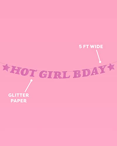 xo, Fetti Hot Girl Bday Glitter Banner - Purple, 5 Ft. | Birthday Party Decorations, Photo Backdrop, 21st, Finally 21, 30th Birthday Decor, Gag Gift, HBD