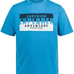 JP 1880 Menswear Big & Tall Plus Size L-8XL Explorer Print Tee Light Azure XXXXXXX-Large 808939738