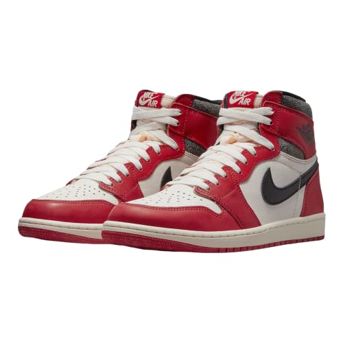 Nike Kids Air Jordan 1 Retro High OG GS Basketball Shoe, Varsity Red/Black/Sail/Muslin, 4 Big Kid