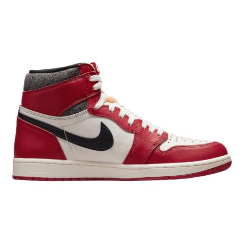 Nike Kids Air Jordan 1 Retro High OG GS Basketball Shoe, Varsity Red/Black/Sail/Muslin, 4 Big Kid