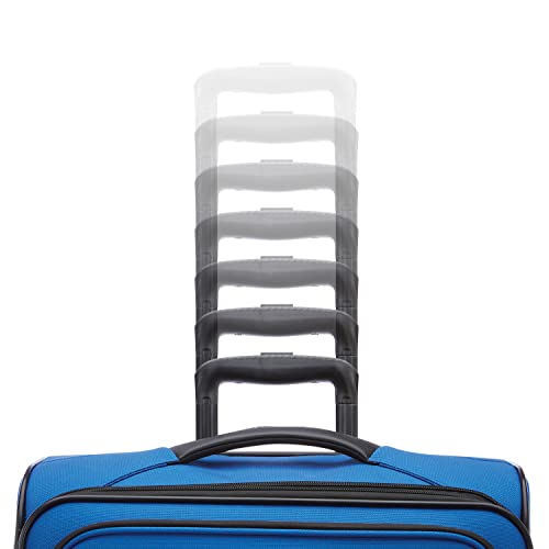 American Tourister 4 KIX 2.0 Softside Expandable Luggage with Spinners, Classic Blue, 2PC SET (Carry-on/Medium)
