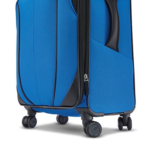 American Tourister 4 KIX 2.0 Softside Expandable Luggage with Spinners, Classic Blue, 2PC SET (Carry-on/Medium)