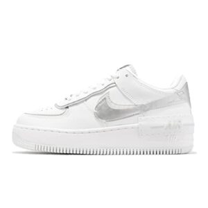 nike air force 1 shadow womens white/metallic silver size 7