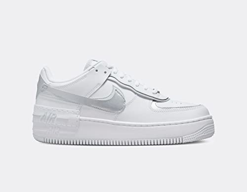 Nike Air Force 1 Shadow Womens White/Metallic Silver Size 9