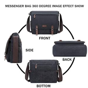 Sunborls Messenger Bag for Mens Retro Canvas Laptop Bag Women 15.6in Briefcases Rugged Satchel Shoulder Bag