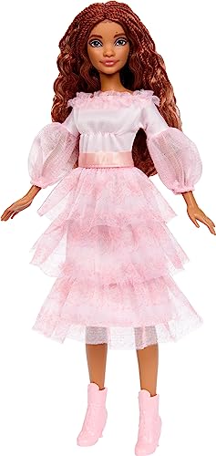 Disney The Little Mermaid, Celebration Ariel Doll with Red Hair and Pink Dress, Toys Inspired by The Movie