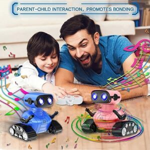 JAMLAMQ Robot for Kids Toy-Remote Control Robot Toys,Toy with Music and LED Eyes,Dance Moves,for Children Boys Girls Age 3 4 5 6 7 8 9 Birthday Gifts Doll Shoes (Shiny Pink)