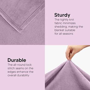 Utopia Bedding Fleece Blanket Queen Size Lilac 300GSM Luxury Fuzzy Soft Anti-Static Microfiber Bed Blanket (90x90 Inches)