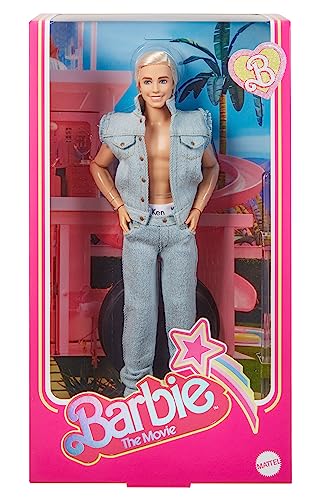 Barbie The Movie Collectible Ken Doll Wearing All-Denim Matching Set with Original Ken Signature Underwear