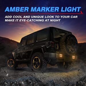 MICTUNING S1 Flush Mount Amber Led Pods Light - 20W Off Road Combo Driving Lights with Amber Marker Light for Offroad Truck Pickup ATV UTV SUV, Patent Pending (2pcs)