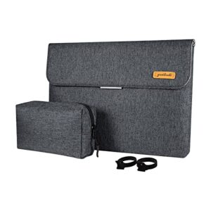 laptop sleeve 13 inch laptop bag fits 13/13.6" macbook air m2/m1/ pro m1 m2 2022-2016, macbook pro 14 2021 2022 pro/max, notebook computer carrying bag slim case pouch with small bag, gray…